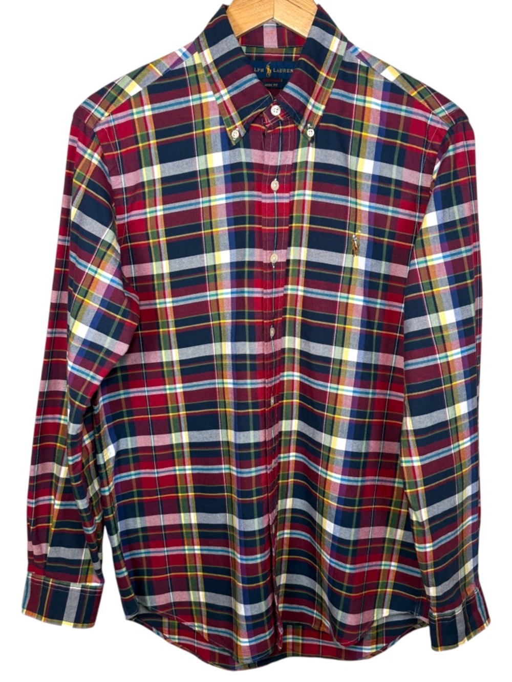 Ralph Lauren Plaid Button Down Shirt Classic Fit Pony Logo Mens S